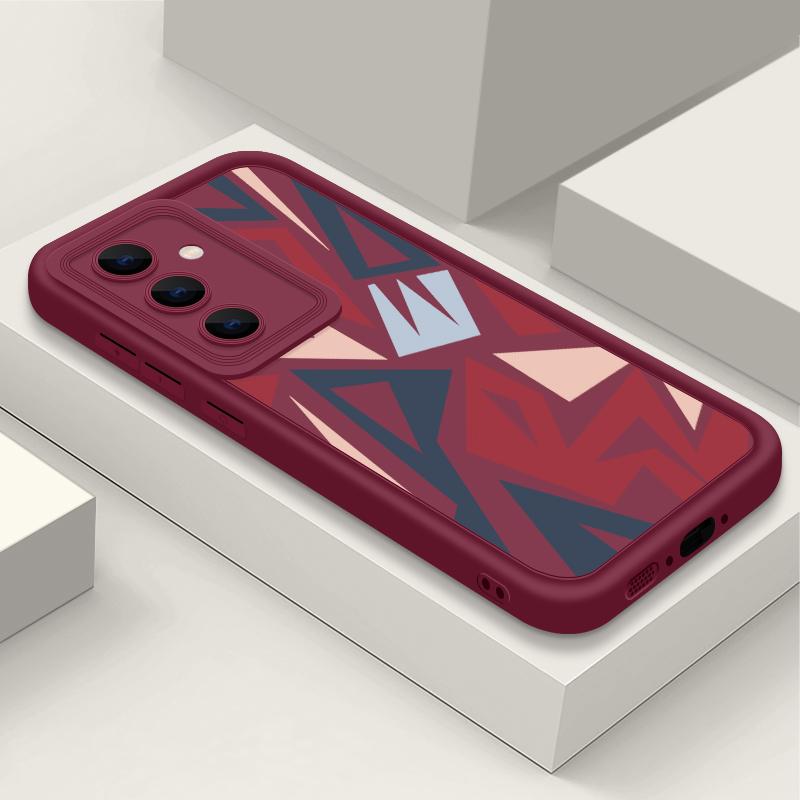 Geometrický Vzor Nárazuvzdorné TPU Pouzdro Pro Samsung S25 Ultra S24 FE S23 A56 A36 A16 A15 A55 A35 Matná Ochrana Objektivu Měkký Silikonový Kryt na Telefon