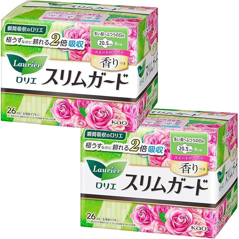 

[Bulk purchase With bonus] Slim Guard sweet rose scent 20.5cm for heavy daytime to normal daytime with wings 26 sheets x 2 pieces With pocket tissue