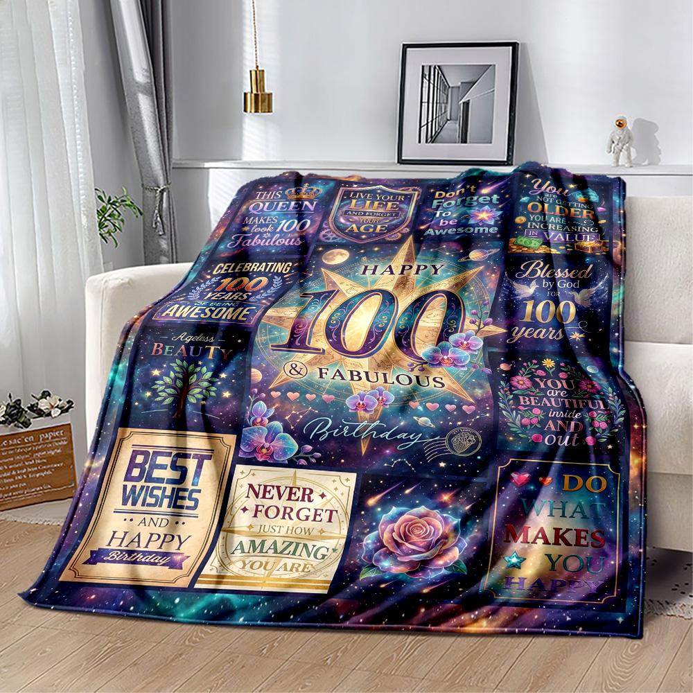 Celebrate Years Love Blanket Ultra-Soft Perfect for Chair Bedding Couch for All Seasons Digital Print Perfect Gift for Relatives and Friends