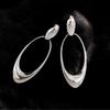 Hongyan S925 Sterling Silver Oval Face-Slimming Earrings: 2024 Korean Fashion Heavy Industry Style.