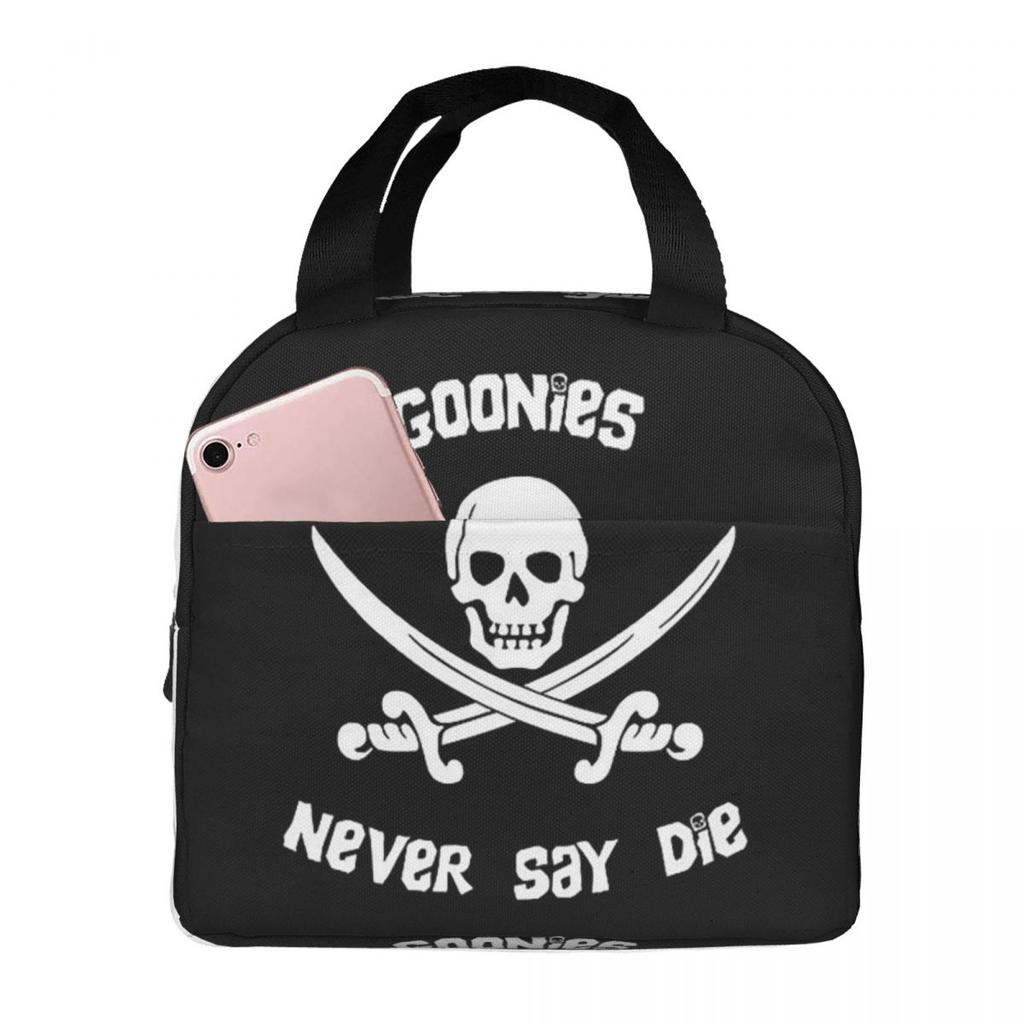 Goonies Never Say Die Insulated Lunch Bag for Women Kids Leakproof Food Boxes Thermal Lunch Box Tote