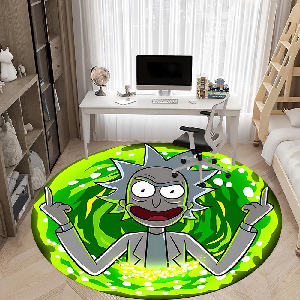 1 szt. Okrągły dywanik biurowy Rick, Antypoślizgowy, Miękki i wytrzymały dywanik biurowy do dekoracji wnętrz, Idealny do biura, Piękna dekoracja