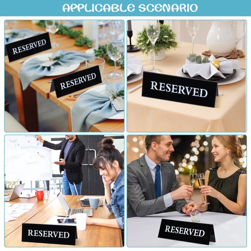6pcs Acrylic Table Sign Waterproof Inverted V Triangle Table Seat Reminder Sign For Hotel Restaurant