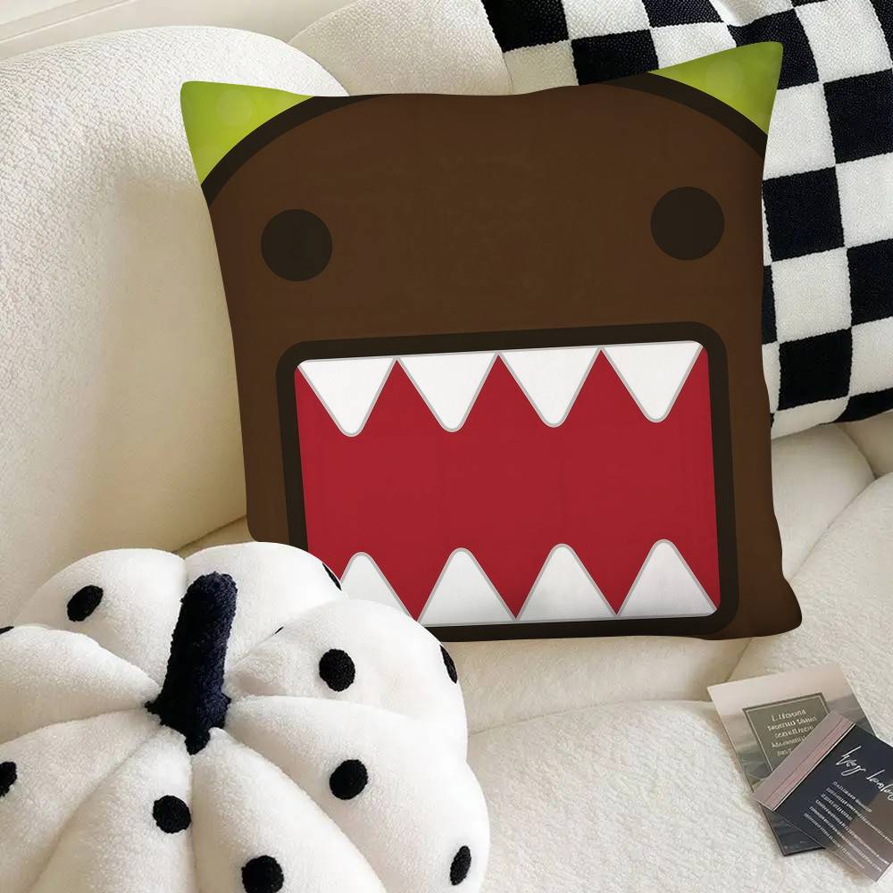 Милая мультяшная наволочка Domo-Kun, квадратная подушка, спальня, диван, подушка для отдыха и комфорта, автомобильное украшение для дома 40cm x 40cm