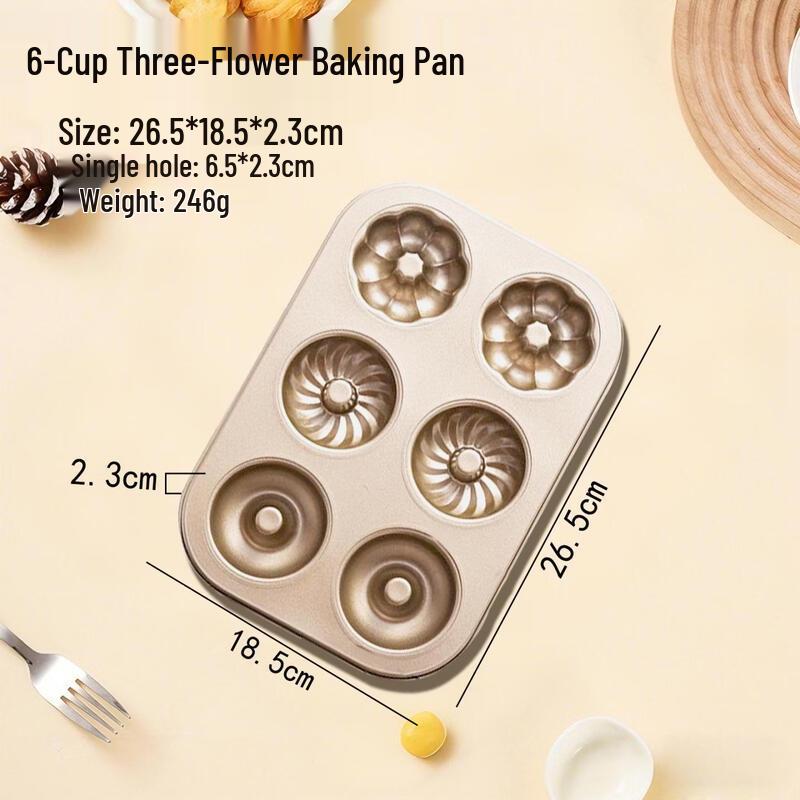 Non-stick 6-Cavity Donut & Cake Baking Mold