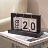 1Pcs Month Date Display Wooden Calendar Ornament Simple Craft Prop  Office Desktop Home Decoration
