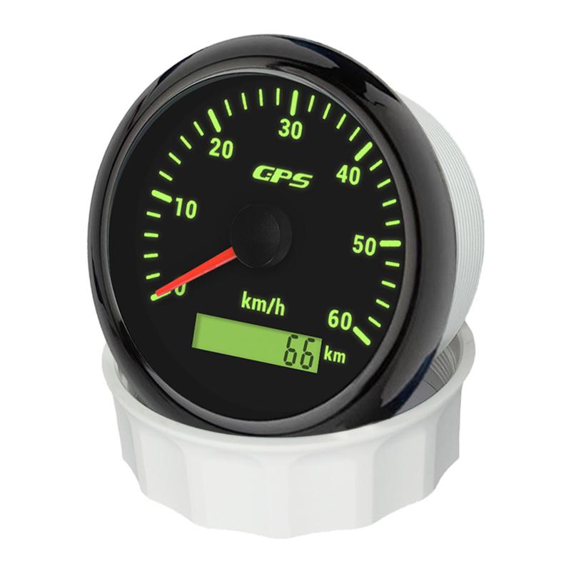 ELING 85mm (3 3/8'') Speedometer GPS 30 60 120 200 Km/h MPH 80 160 MPH Odometer with 7 Colors Backlight for Motorcycle Yacht