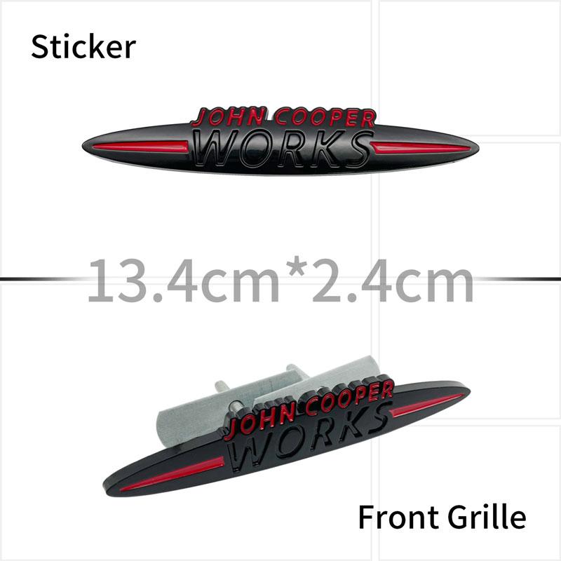 3D Chrome Metal Car Sticker John Cooper Works Emblem Decals For  Mini JCW R50 R52 R53 R55 F56 F55 F60 Fender Front Grille Logo