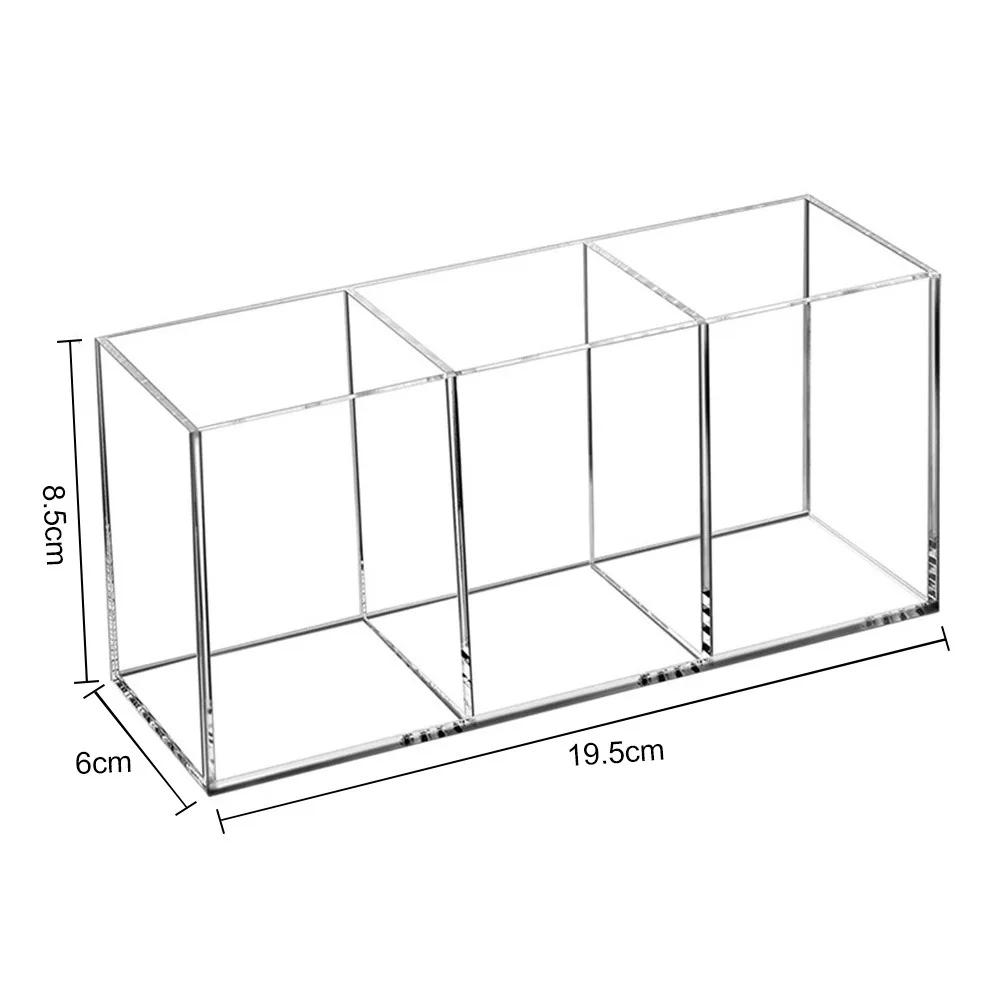 Transparenter Kosmetik Kosmetik Acryl Kosmetikpinsel Werkzeugset Aufbewahrungstasche Etui Make-up Pinsel Organizer Tischorganizer Kosmetikwerkzeug Set 3 Löcher