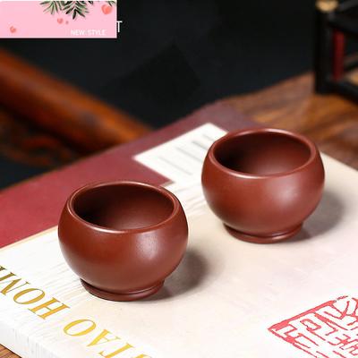 2 Teile/satz Yixing Roherz Lila Ton Teetasse Meditationstasse Boutique Handgemachte Teeschale Meisterteetasse Chinesisches Zisha-Teeset 50ml