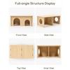 Wooden Hamster Hideaway House Multi-Chamber Detachable Hamster Nest Ventilated Chew-Proof Pet Hideout Chamber Playing
