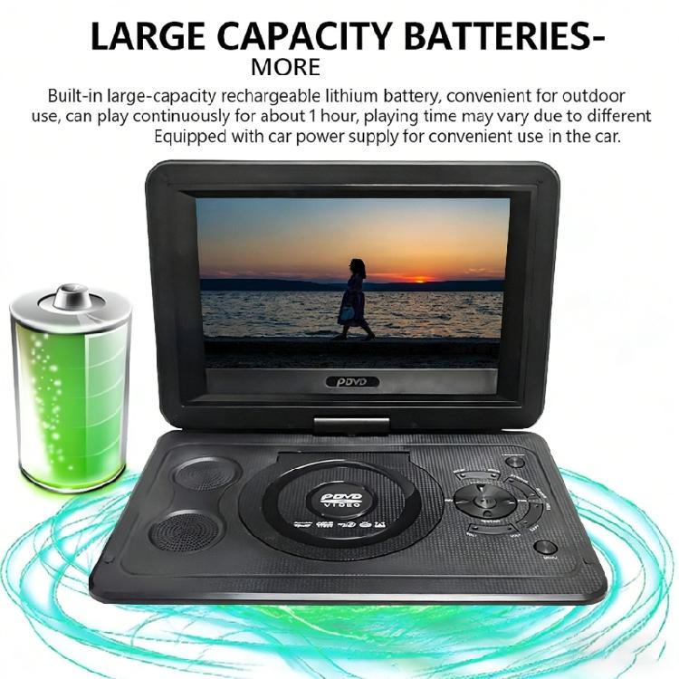 13.9Inch Portable Disc Player With USB Port And Multiple Format Compatibility For Movie And Music