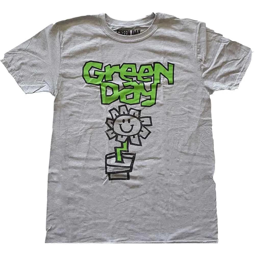 Green Day Flower Pot Grey T shirt - NEW 4XL