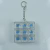 DIY LED Keyboard Fidget Keychain 9 Keys Clicker Button Stress Relief Key Chain for Adult Office Desk Finger Exercise Keycap