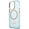 Guess Guhmp13Lhtcmb Iphone 13 Pro / 13 6,1 Niebieski/Blue Hard Case Gold Outline Translucent Magsafe