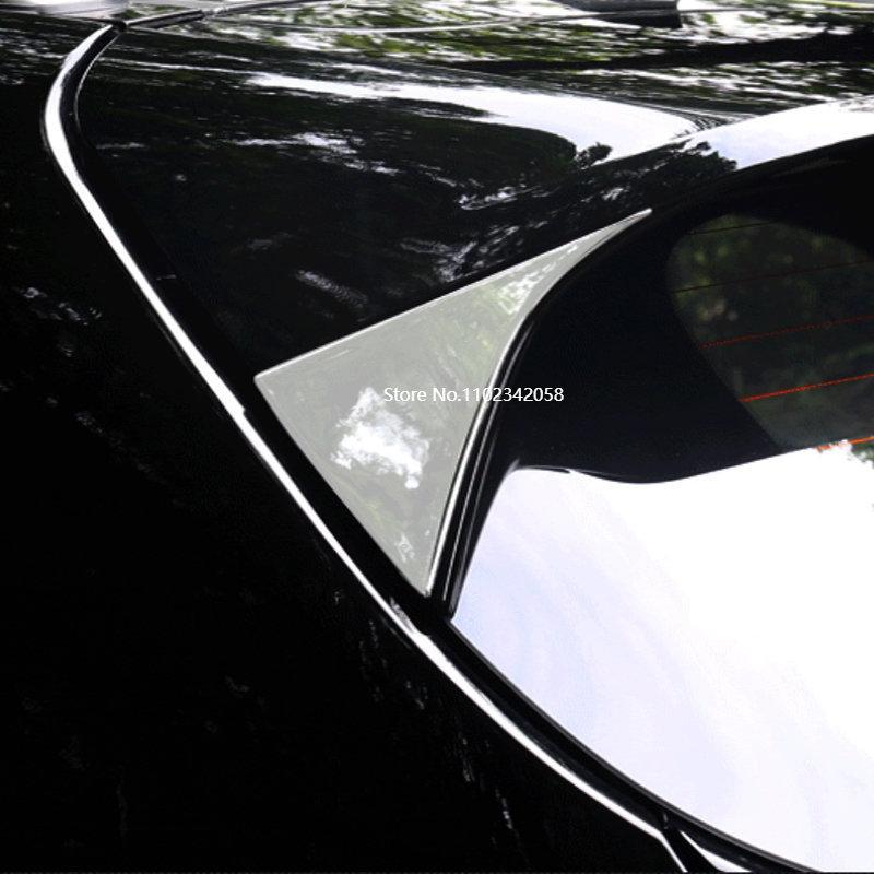 For Kia Sportage 4 2016 2017 2018   ABS Chrome Rear Window Spoiler Side Wing Triangle Cover Trim External Accessories