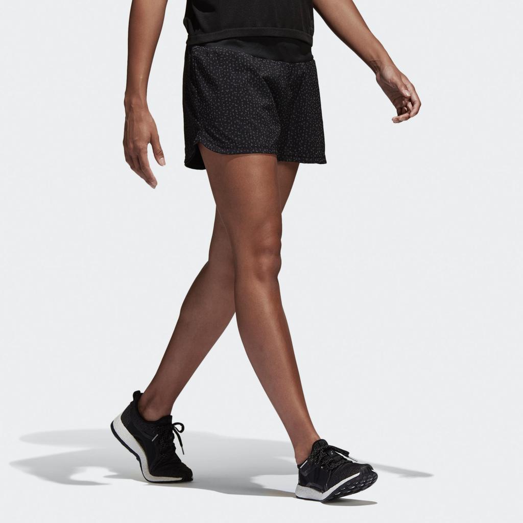 adidas Sn Glide Shorts Reflective Full Print Woven Running Women Shorts Black BR5920