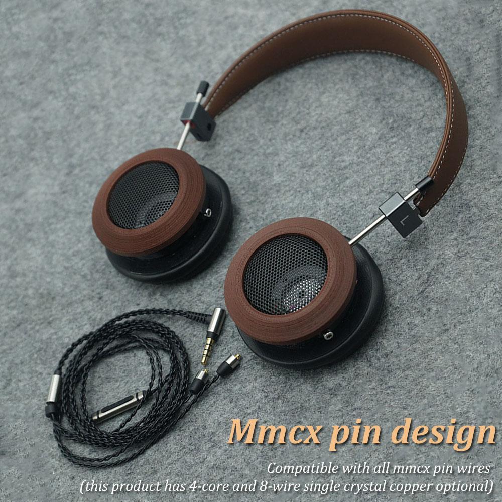 HIFI Retro Kopfhörer Offene MMCX Version Kabelgebunden Over-Ear Headsets 3D Gedrucktes Holz Monitor Headset Hohe Auflösung Musik Kopfhörer