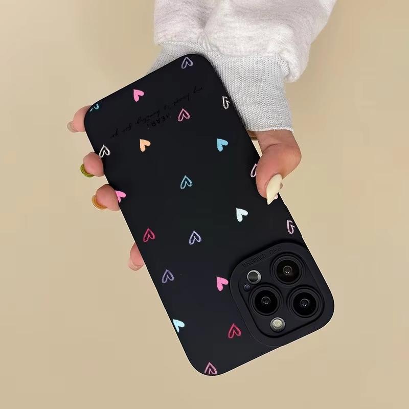 A Colorful Small Heart-Shaped Eye Black Pattern Phone Case For Samsung Galaxy S26 S25 S24 S23 Ultra S22 S21 S20 Plus FE Cover