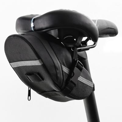Waterproof Bike Seat Bag Large Capacity Zipper Closure Quick Release Seat Post Saddle Tool Storage Pack with Reflective Strip