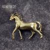 Solid Copper Horse Figurine Desktop Decor Office Paperweight Animal Ornament Home