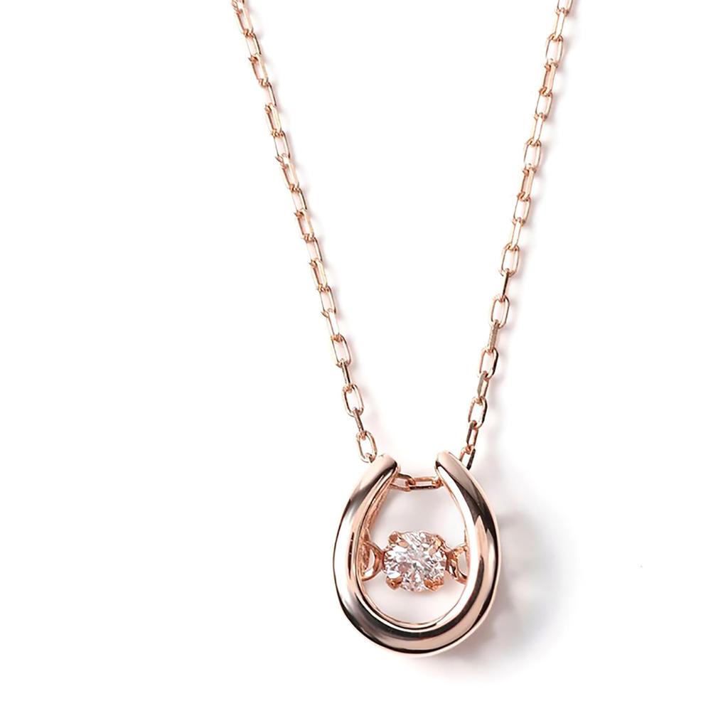 PLUSTER Dancing Stone Diamond Necklace for Women Pink Gold Cross Four with Regular Tag Swinging Chain Simple Popular Birthday Anniversary Present Gift