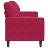 Vidaxl Sofa 3-Osobowa, Winna Czerwień, 180 Cm, Obita Aksamitem