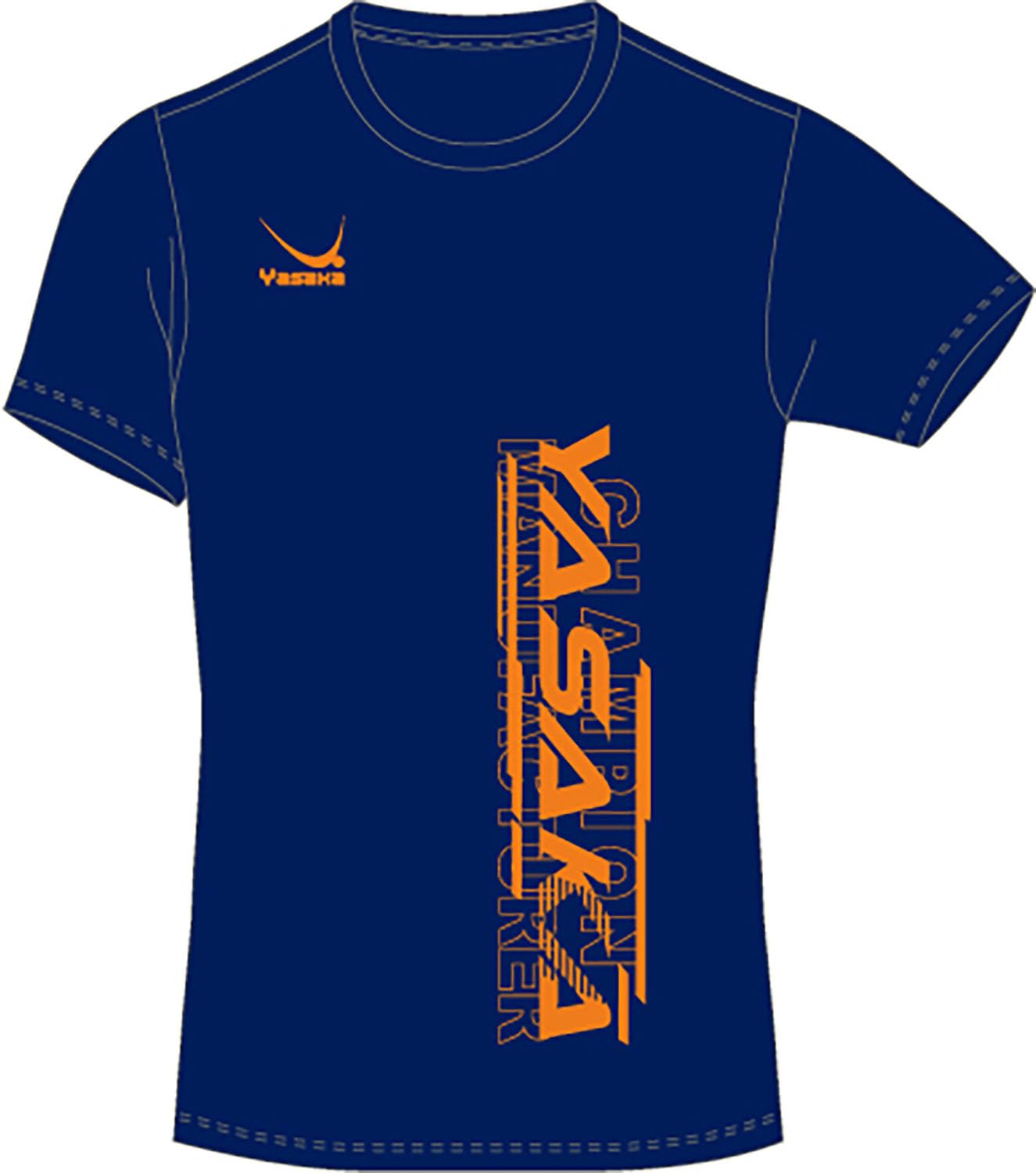 

Yasaka Table Tennis Logo Cat Size Size O T-Shirt, V, Practice, Y855, Navy,