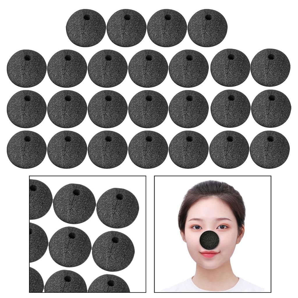 25Pcs Clown Noses Black for Women Men Fancy Dress Sponge Balls Elk Practical Jokes