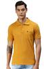 Men's 100% Cotton Solid Mustard Half Sleeve Polo Shirt
