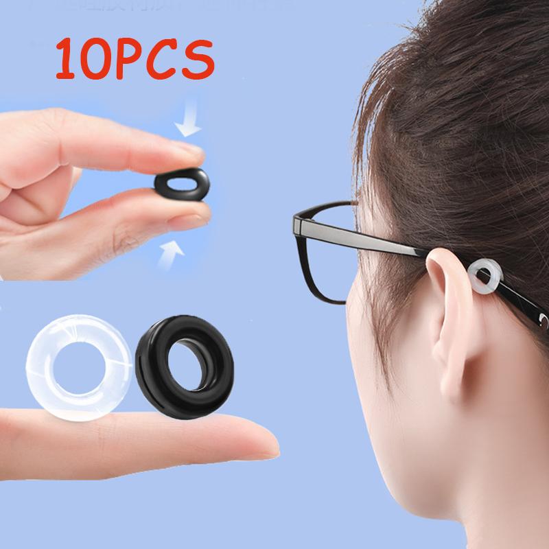10pcs Glasses Eyeglasses Leg Ear Hook Anti-slip Silicone Ear Grip Stopper Bracket Fastener Accessories