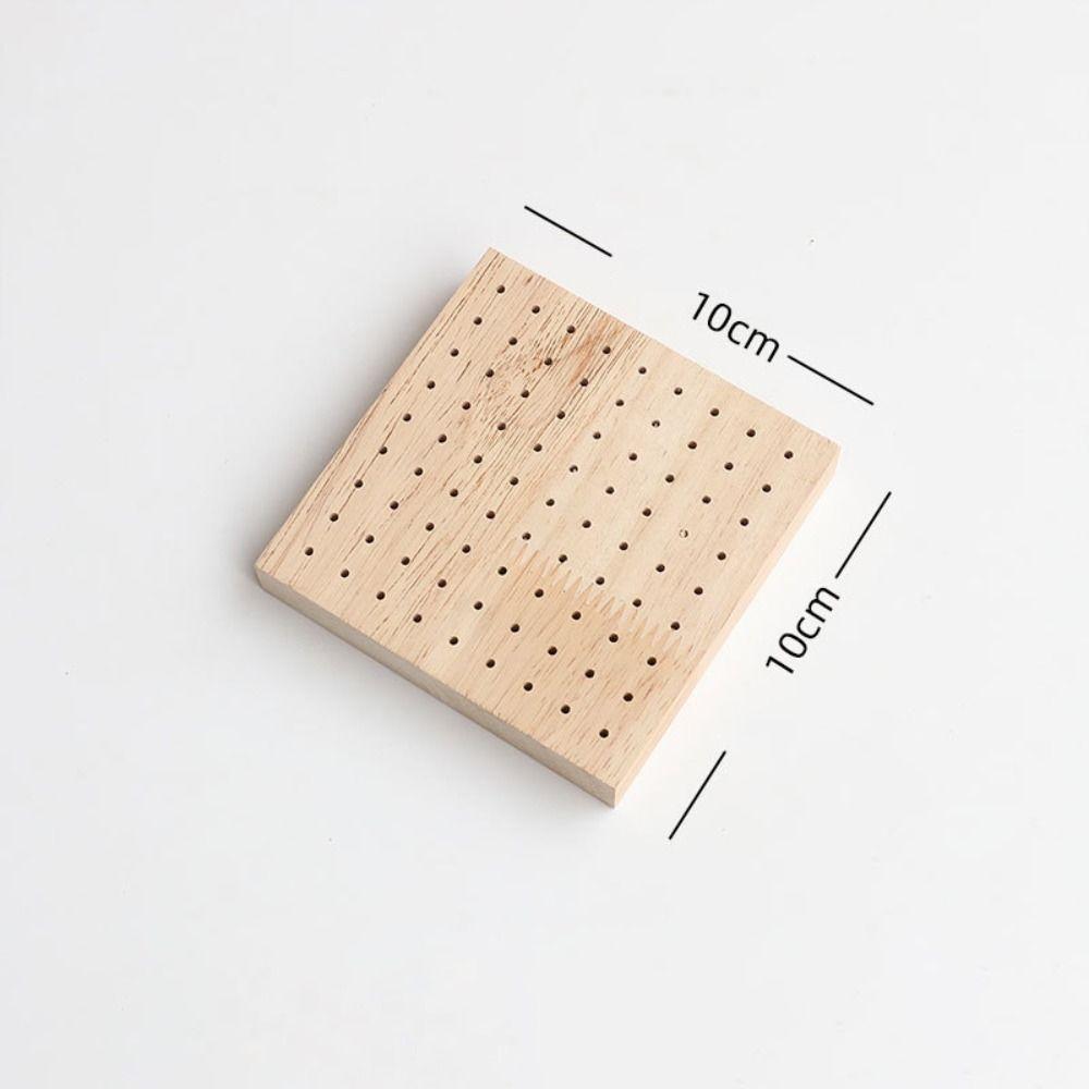 2Pcs Hole 61/81 Wooden Polishing Head Storage Board Square Save Space Nail Drill Bit Display Base 10*10cm Creativity