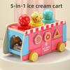 Educational Kids Wooden Toy With Ice Cream Truck Shape For Early Gift Learning
