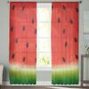 Watermelon Fruit Cartoon Sheer Curtain for Bedroom Tulle Voile Curtain for Kitchen Living Room Decor Window Treatment