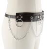 Faux Leather Metal Circle Chain Tassel Waist Belt Punk Gothic Body Accessories