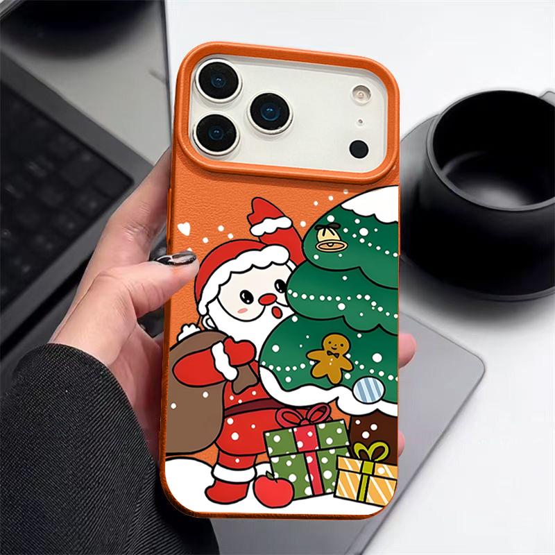 Świąteczny prezent Etui na telefon dla iPhone Air 17 16 Pro Max 15 14 13 12 Pro Max 11 16e Wstrząsoodporne Miękkie Silikonowe Pokrowiec z Teksturą Skóry