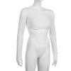 WTEMPO Brand Pure Desire Style Perspective Mesh Oblique Neck Long Sleeve Women's T-Shirt Sexy Short Loose Slim Blouse Splice Pullover Tops
