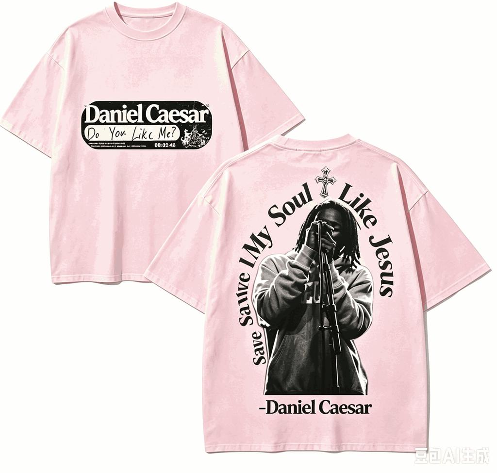Daniel Caesar Tričko pro fanoušky Unisex Unisex Harajuku Oversized Unisex Krátký rukáv Streetwear Vysoká kvalita Pár Komfortní