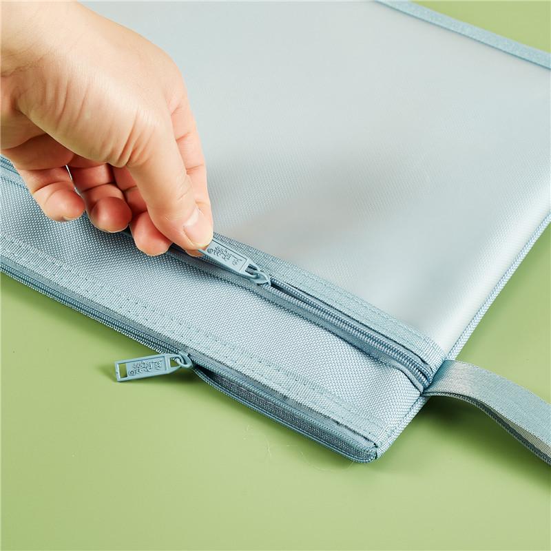 A4 Waterproof Pregnancy Check-Up Document Bag - Large Capacity Double-Layer Zipper Handbag for Students and Textbooks