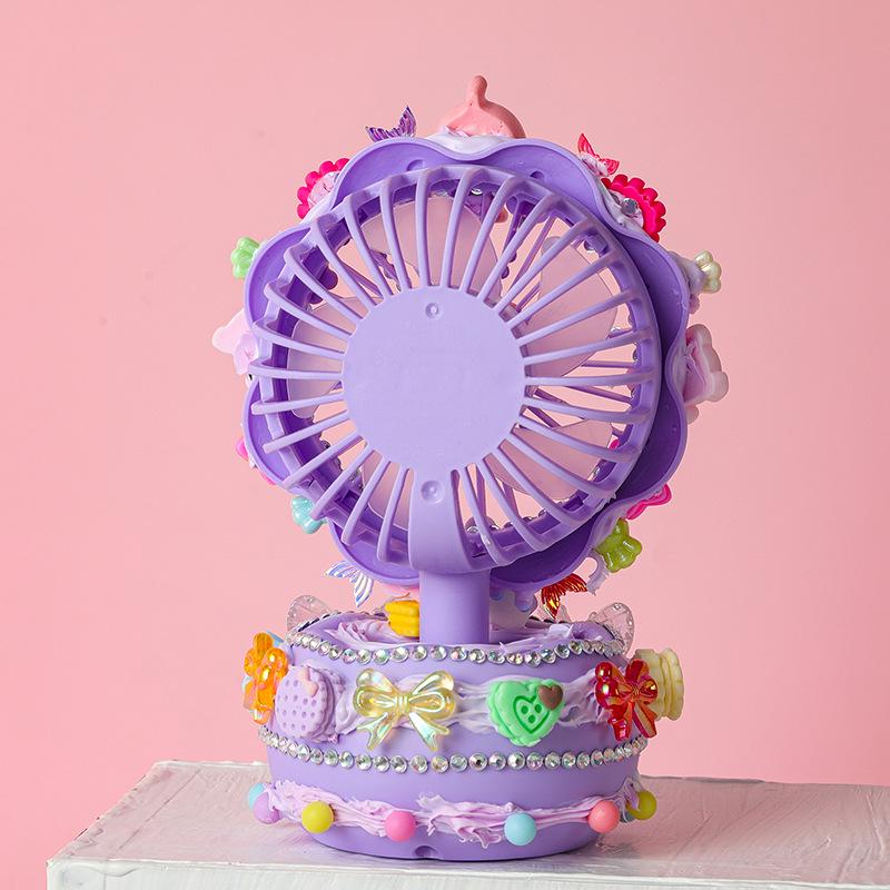 Portable Children's Fan with DIY Craft Kit - Educational Toy and Creative Glue Set