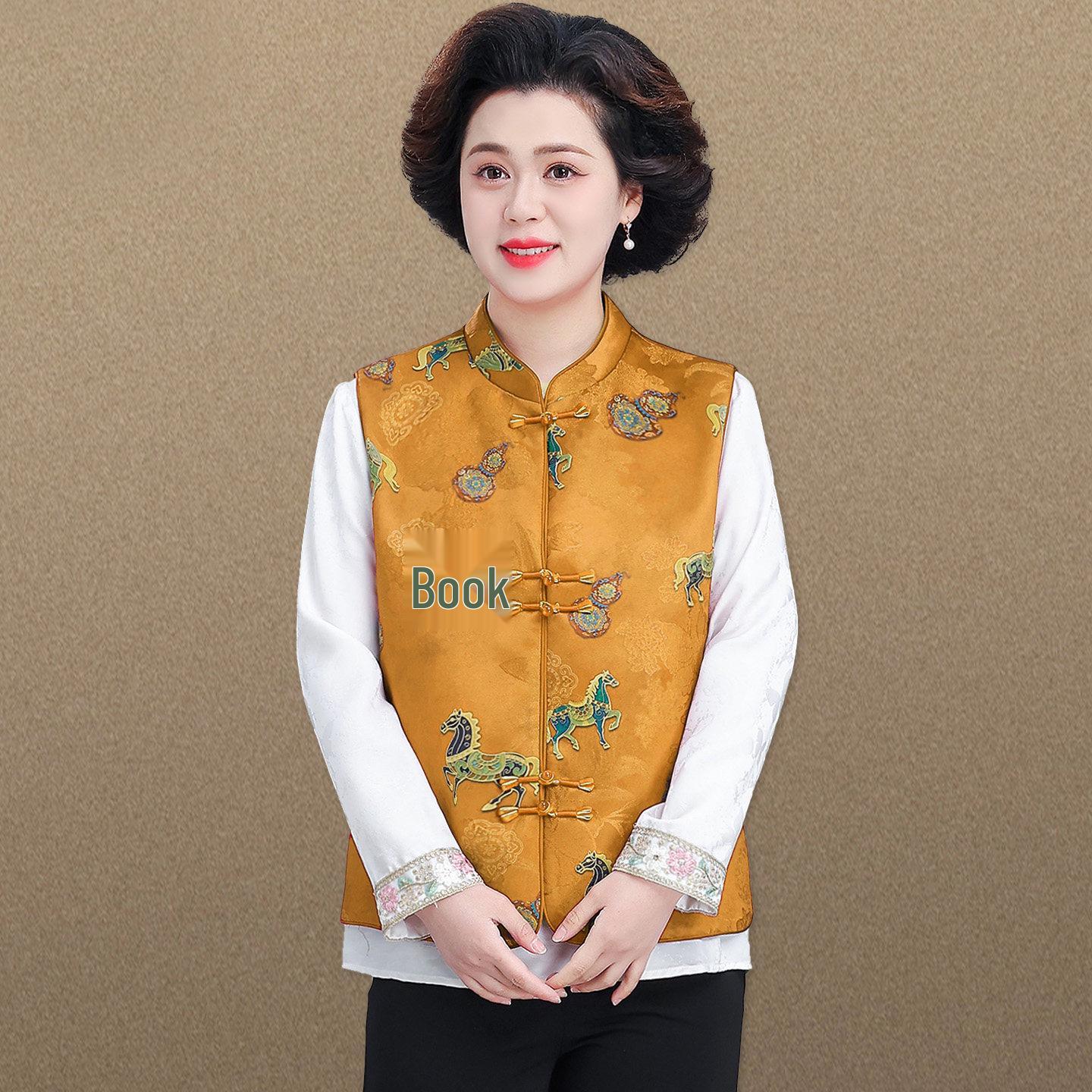 

Zodiac Year Horse Women s Spring Jacket - Chinese Style for Middle-aged Moms 2XL (suitable for 131-150 lbs)