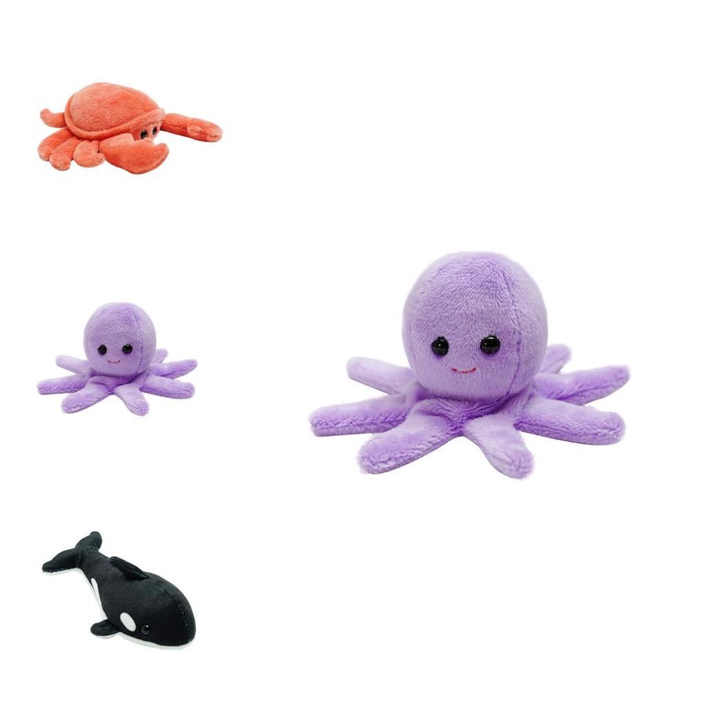 Adorabile Set di Marionette da Dito di Animali Marini con Polpo e Tartaruga Peluche per Divertimento in Famiglia