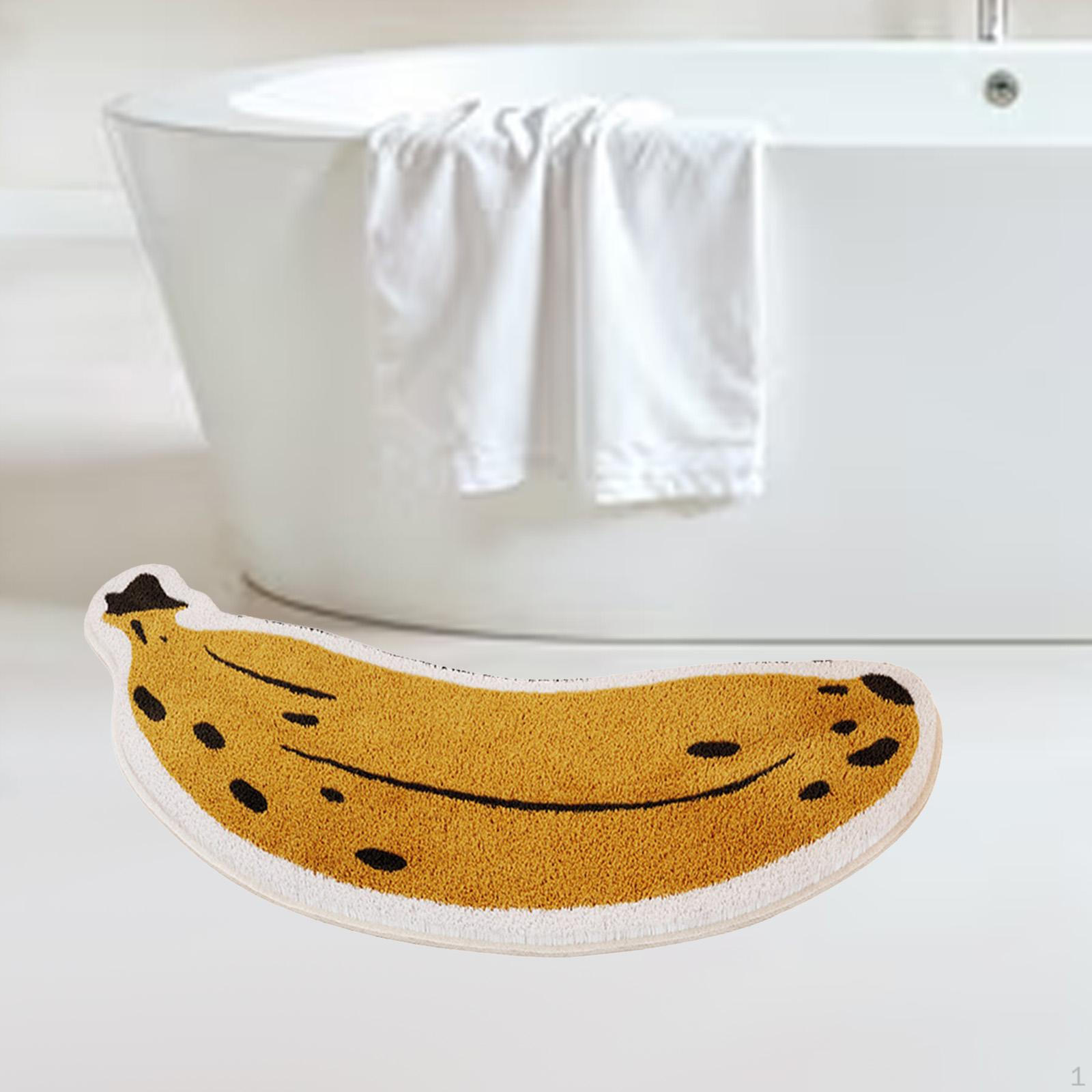 

Bathroom Rug Shower Banana Shaped Decor Super Absorbent Breathable Anti Slip Floor Mat Bath