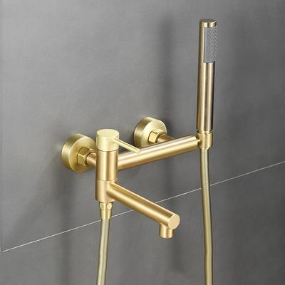 Brass Bathroom Shower Set Bathtub Faucet Handheld Shower Head Set Simple Multi-functional Shower Faucet Hot And Cold Mixed Tap