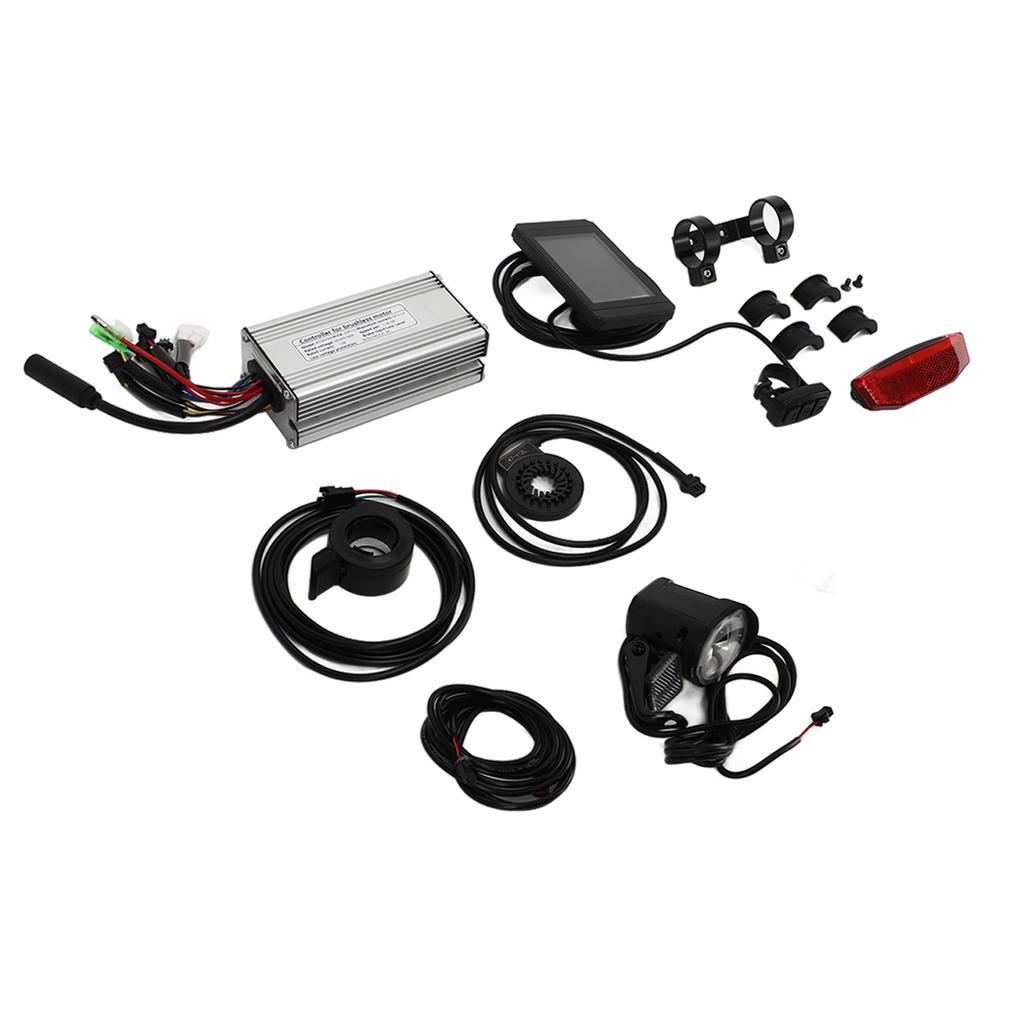 Electric Bike Conversion Kit 25A Controller LCD8H Panel Headlight Taillight Thumb Throttle for 500W