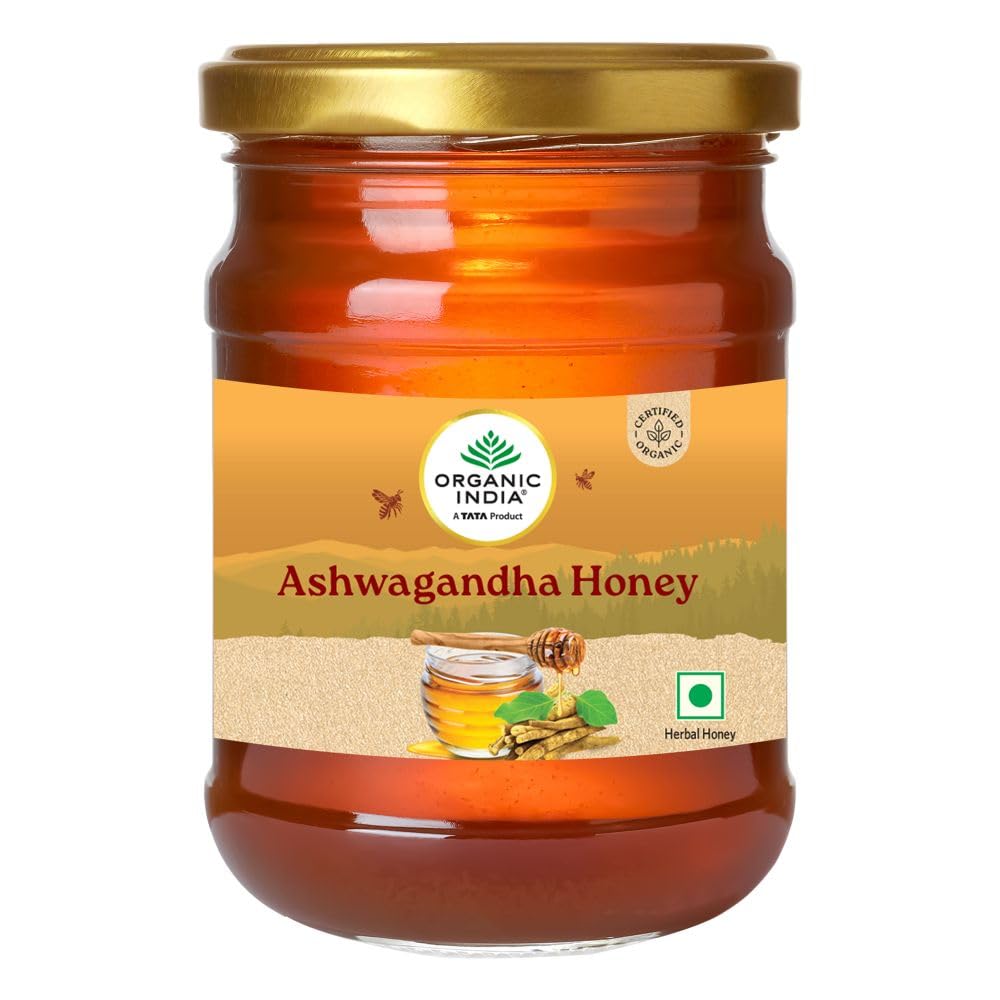 Organic India Ashwagandha Honey Organic Certified 125 g Natural Sweetener Herbal Blend Antioxidant Rich Daily Wellness