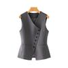 Frühlingsgraues Weste Damen Slim Fit Weste Ärmellos Kurz Stilvoll Anzug Top