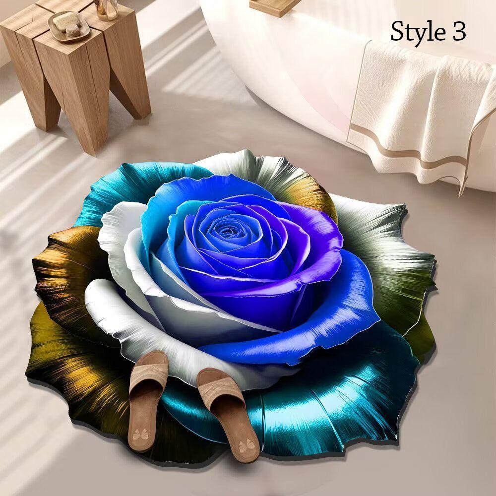 Soft Peony Floor Mat Non-slip Bathroom Floor Mat Door Gasket  for Living Room Tea Table Bedside