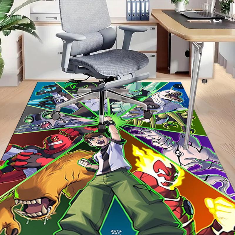 1pc Ben Alien Force Carpet for Playroom Bedroom Living Room Sofa Home Decor,kids Game Area Rug Non-slip Floor Mat Y73022