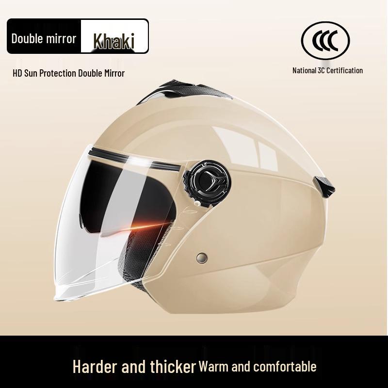 All-Season Universal Electric Scooter Helmet with HD Double Visor for Winter